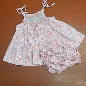 Shrimp & Grits Floral Dress with Matching Ruffle Bloomers